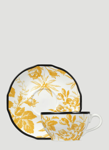 Gucci Set of Two Herbarium Demitasse Cup With Saucer Yellow wps0670154