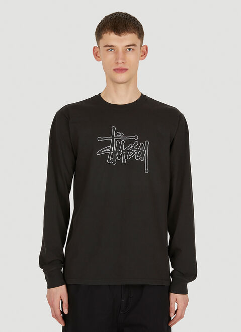 Stüssy Outlined Logo T-Shirt 블랙 sts0347009