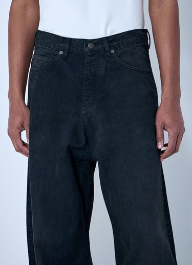 Balenciaga Wide-Leg Denim Trousers Black bal0164006