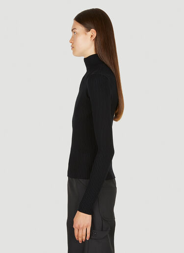 1017 ALYX 9SM Zip Front Ribbed Sweater Black aly0250012