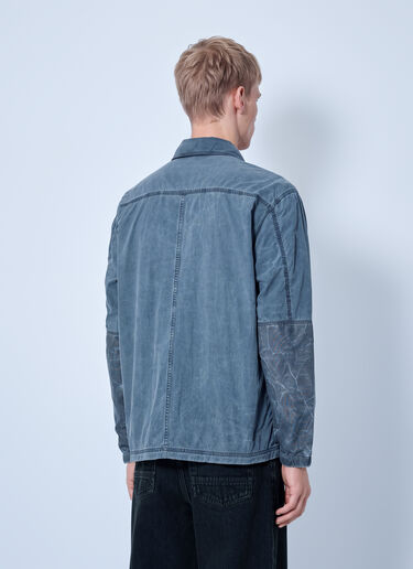 LN-CC® - Stone Island: Washed Overshirt with Drawstring Hem - Blue Stone Island Washed Overshirt with Drawstring Hem Blue sto0165070