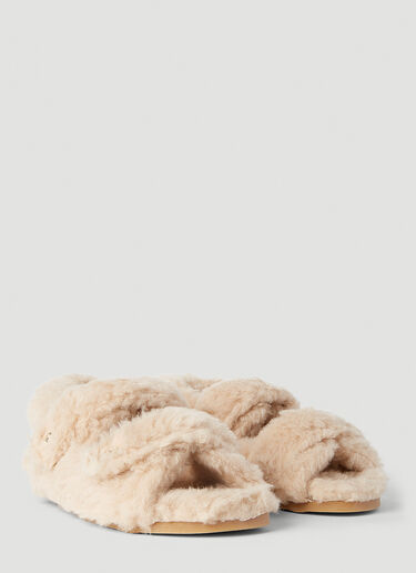 Max Mara Sandya Shearling Sandals Beige max0251034