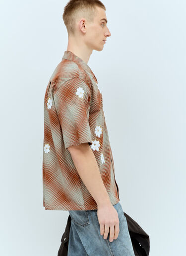 NOMA t.d. Hand-Embroidery Ombre Plaid Shirt Brown nma0156003