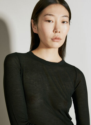 Rick Owens Ribbed Semi-Sheer Top Black ric0255014