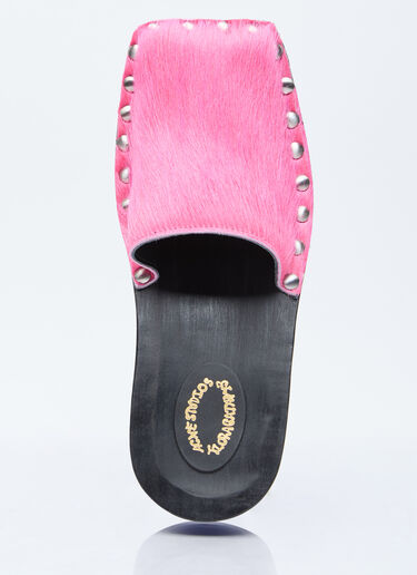 Acne Studios Hairy Wood Clogs Pink acn0254022