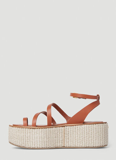 Max Mara Biarritz Platform Sandals Brown max0252063