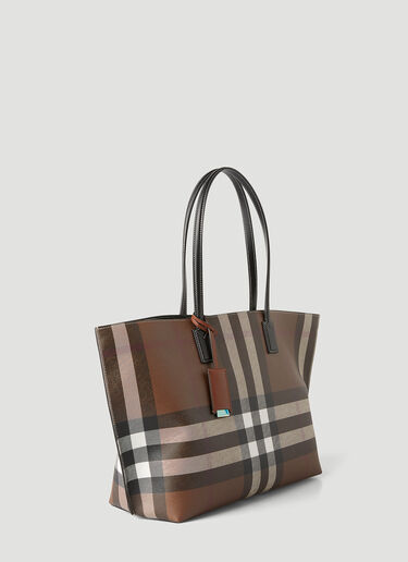 Burberry Check E-Canvas Tote Bag Brown bur0248051