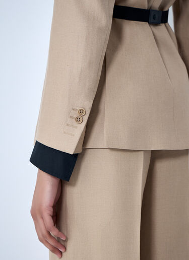 Max Mara Textured Notch Lapel Blazer Beige max0264300