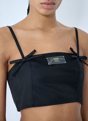 GANNI Duchesse Strap Top Black gan0259007