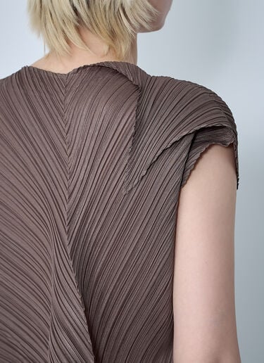 Pleats Please Issey Miyake Pleated Shirt Brown plp0261003