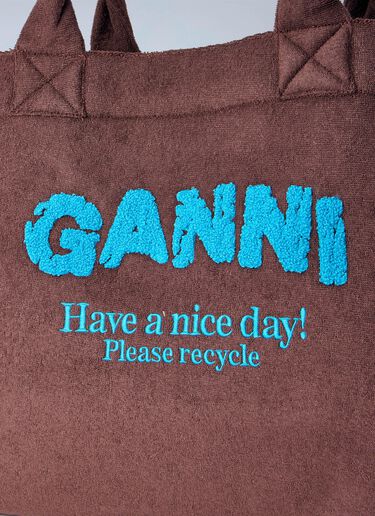 GANNI XXL Reversible Tote Bag Brown gan0265031