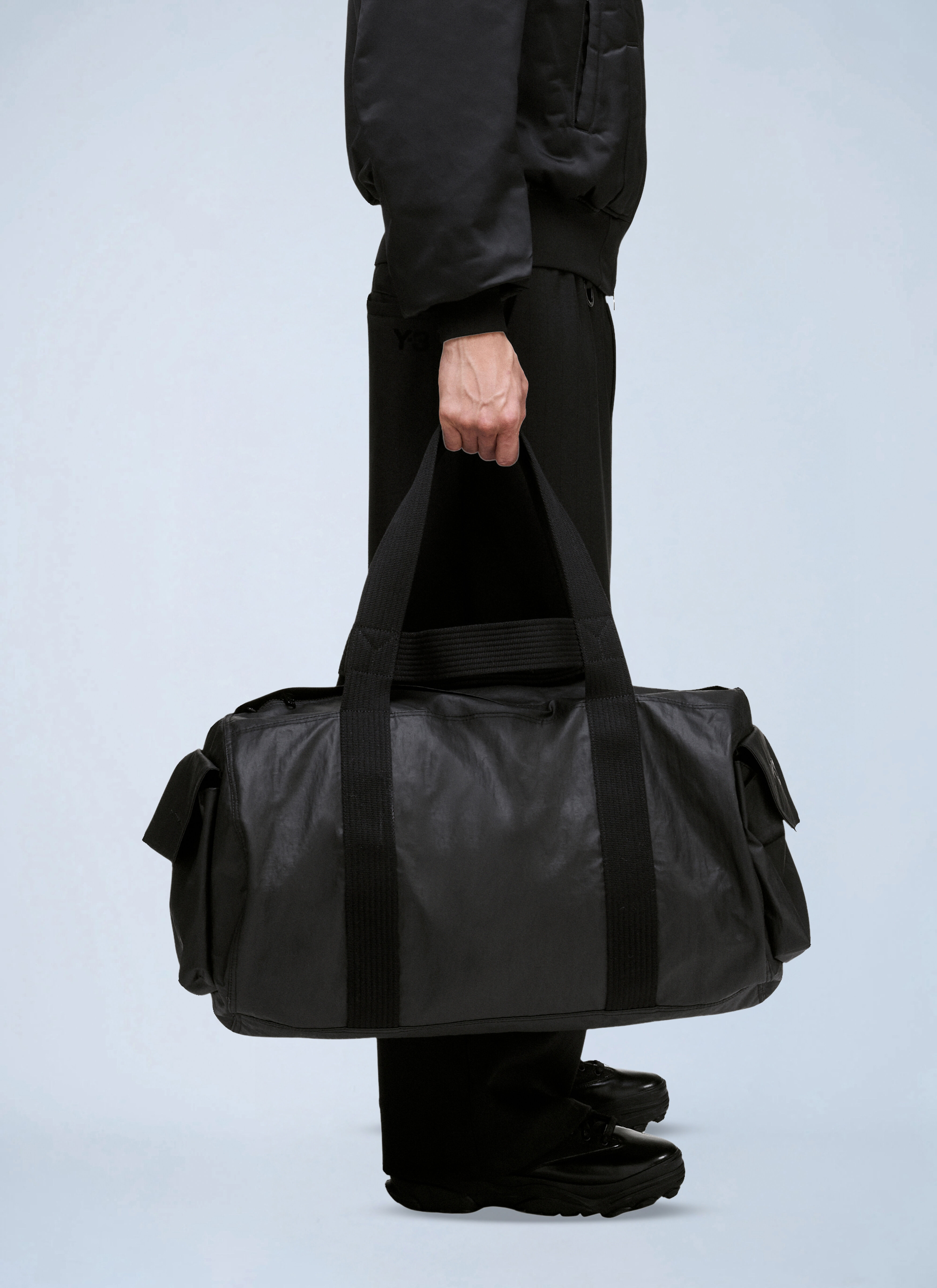 Y-3 Men's' Logo Motif Duffle Bag in Black | LN-CC®