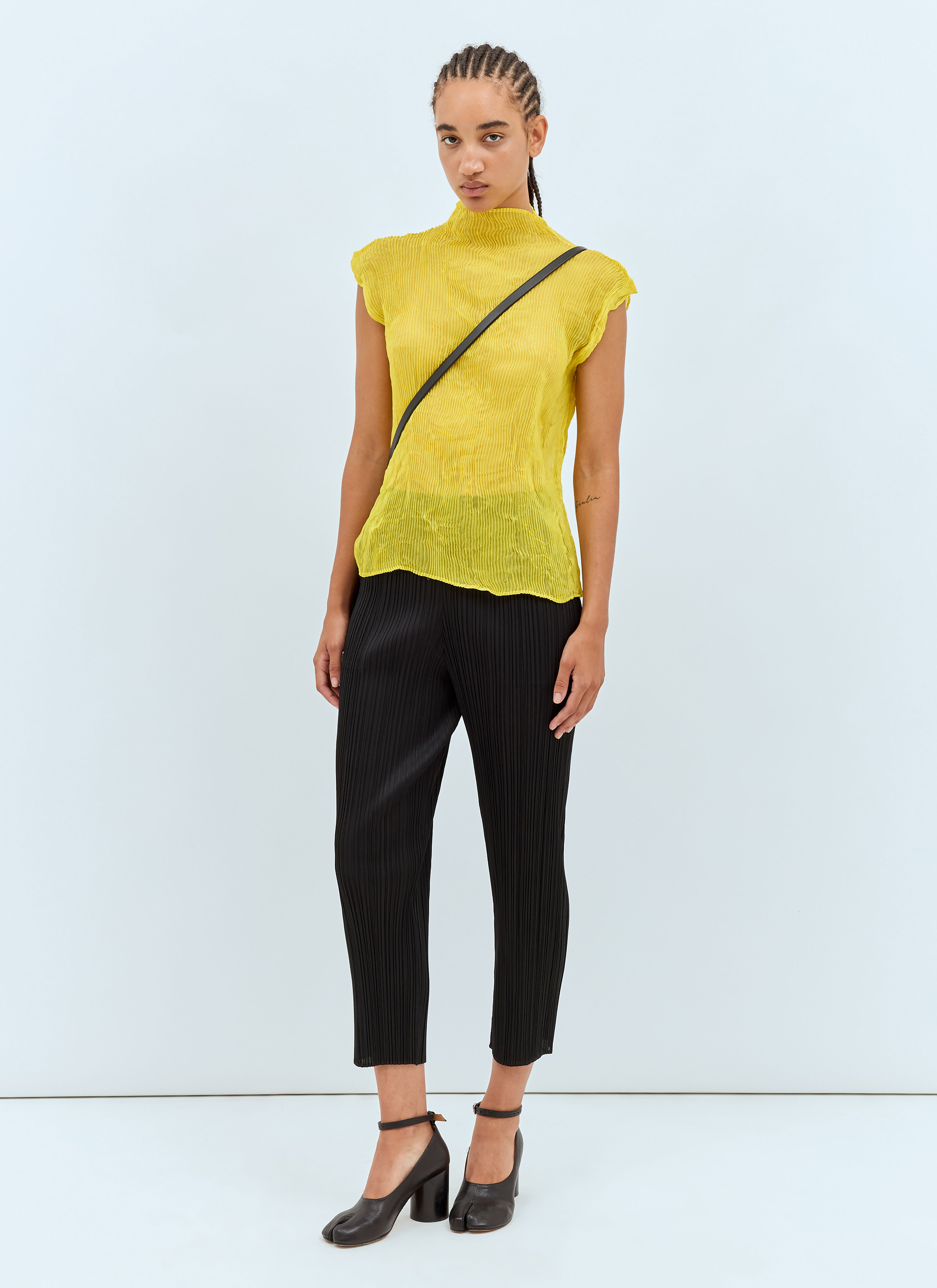Issey Miyake Women's' Chiffon Twist 1 Top in Yellow | LN-CC®