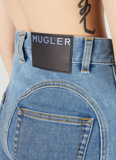 Mugler 立体拼接牛仔短裤 蓝色 mug0251066