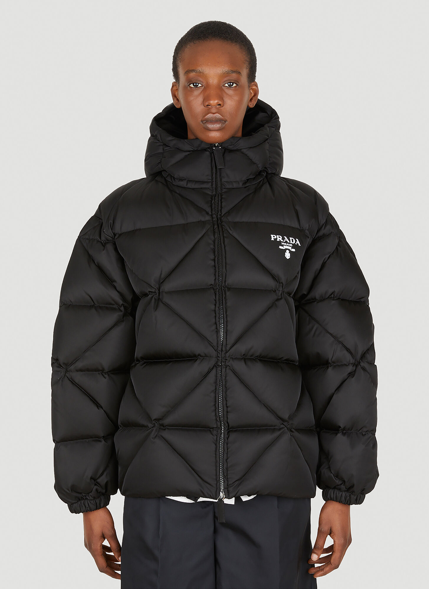 PRADA RE-NYLON DIAMOND QUILTED JACKET