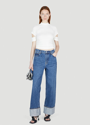 Alexander Wang Crystal Cuff Jeans Blue awg0252014