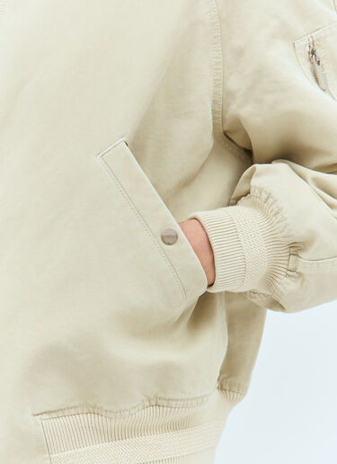 Burberry Faux-Fur Trim Bomber Jacket Cream bur0157013
