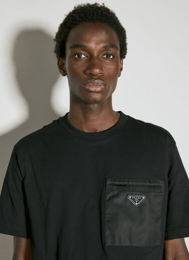 Prada Re-Nylon Pocket Jersey T-Shirt Black pra0155013