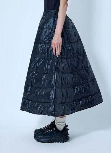 LN-CC® - Moncler: A-Line Down Midi Skirt - Black Moncler A-Line Down Midi Skirt Black mon0266025