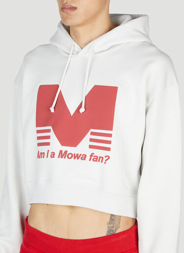 크롭 AM I A 후드 스웨트셔츠 Mowalola 크롭 AM I A 후드 스웨트셔츠 라이트 블루 mow0352001