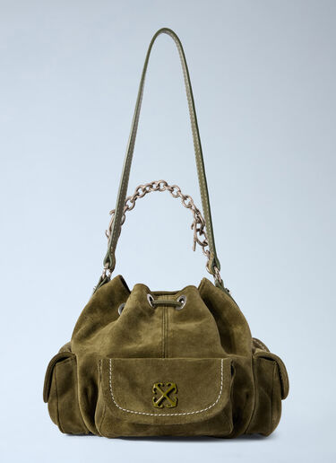Off-White Dumbo.B Suede Bucket Bag Green ofw0262074