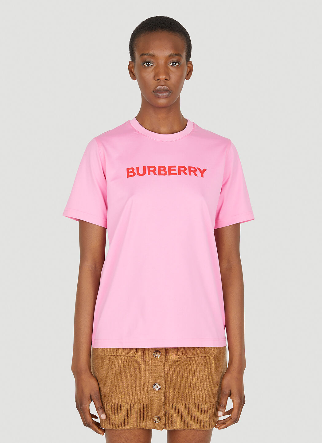 Burberry Women s Margot Logo Print T Shirt in Pink LN CC