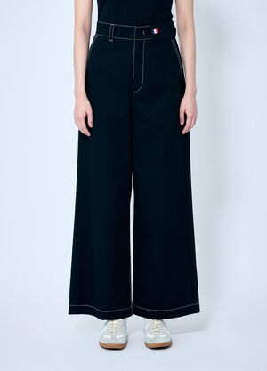 8 Moncler Palm Angels Wide-Leg Pants Black mpa0259001