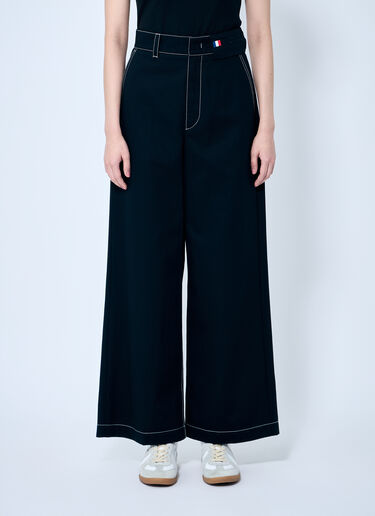 8 Moncler Palm Angels Wide-Leg Pants Black mpa0259003