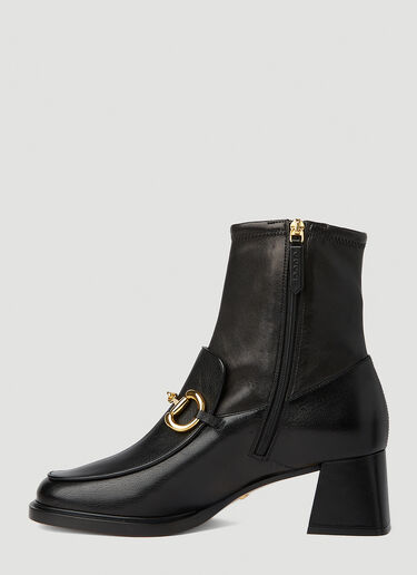 Gucci Horsebit Plaque Ankle Boots Black guc0251156