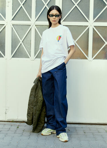 Sky High Farm Workwear 徽标印花 T 恤 白色 skh0354010