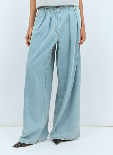 Dries Van Noten Pleated Wide Jeans Blue dvn0258021