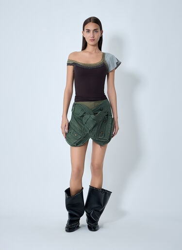 Twisted Cargo Mini Skirt August Barron Twisted Cargo Mini Skirt Green all0262008