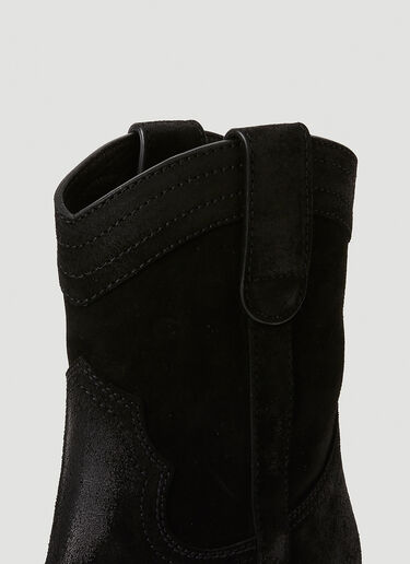 Saint Laurent Lukas Suede High Western Boots Black sla0245166