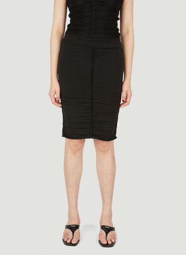 burberry black ruched skirt