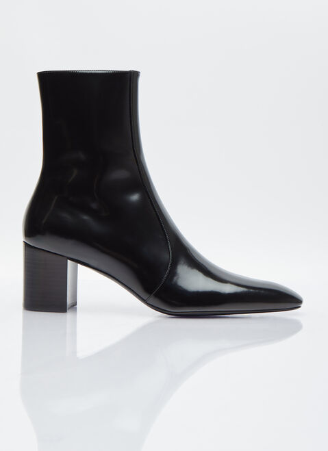 Saint Laurent XIV Zipped Leather Boots Black sla0254014