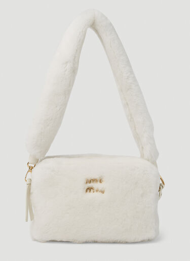 Miu Miu Fluffy Shoulder Bag White miu0252042