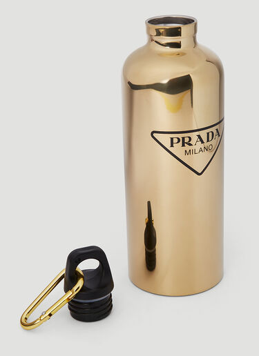 Prada Logo Print Insulated Water Bottle Gold pra0351028