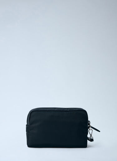 LN-CC® - Prada: Compact Nylon Pouch with Logo Detail - Black Prada Compact Nylon Pouch with Logo Detail Black pra0265011