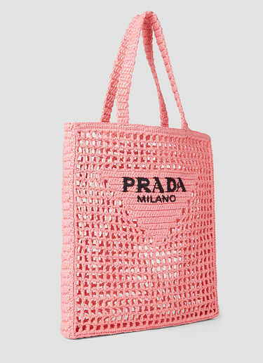 Prada ラフィアロゴトートバッグ ピンク pra0252018