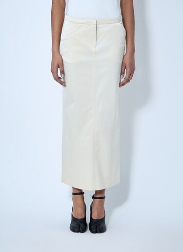 TOTEME Cotton-Blend Midi Skirt Beige tot0260021
