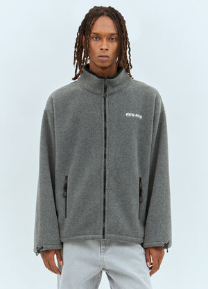 Miu Miu Fleece Sweatshirt Grey miu0158003