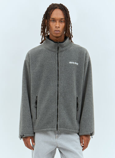 Miu Miu Fleece Sweatshirt Grey miu0158003