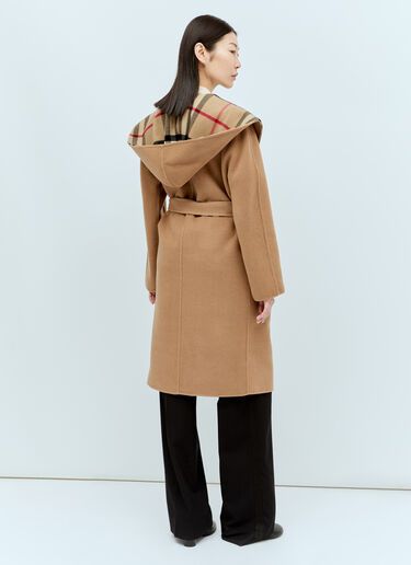 Wool Wrap Coat Burberry Wool Wrap Coat Brown bur0255020
