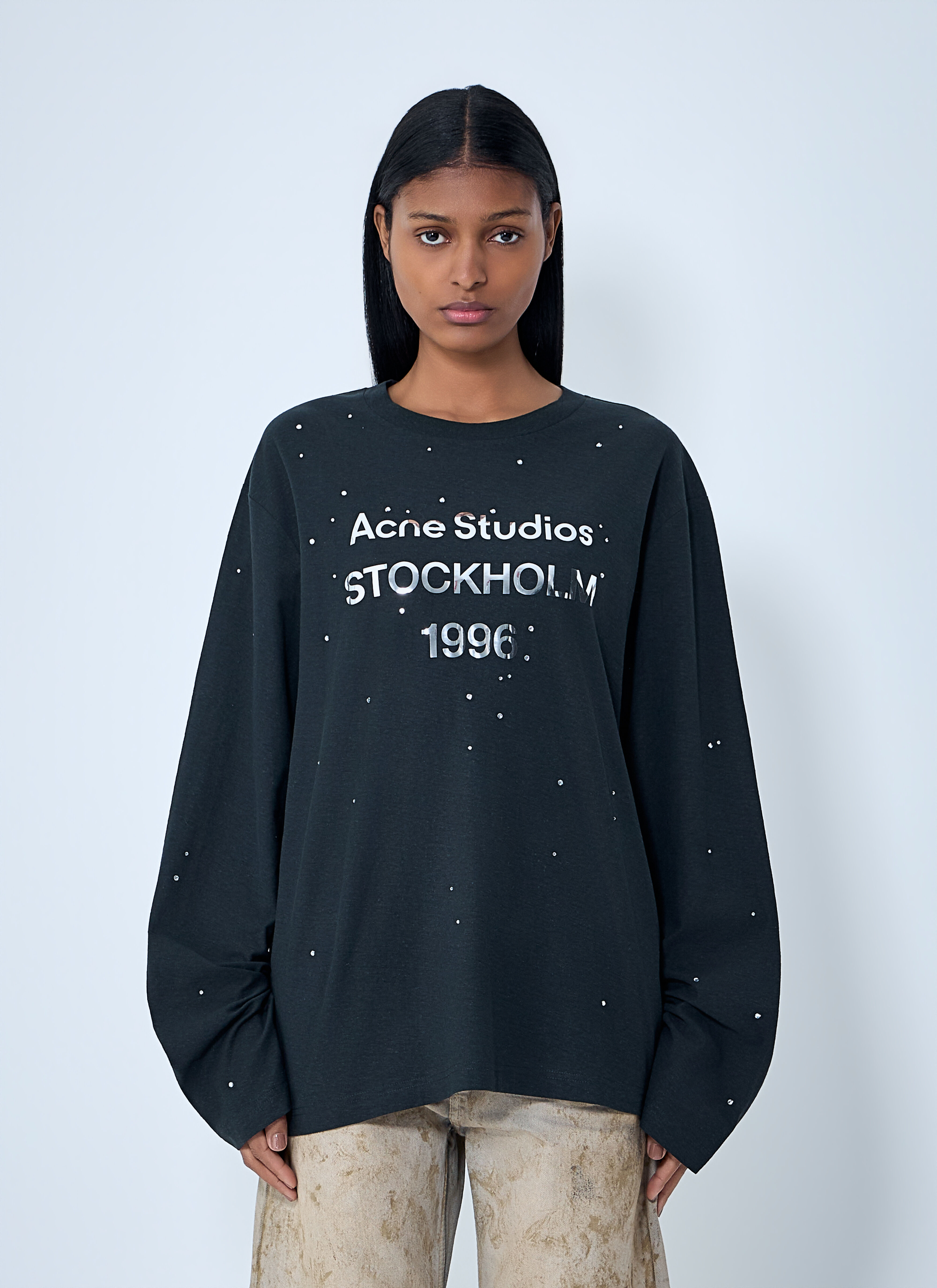 Acne Studios Women's' Logo Motif T-Shirt in Black | LN-CC®
