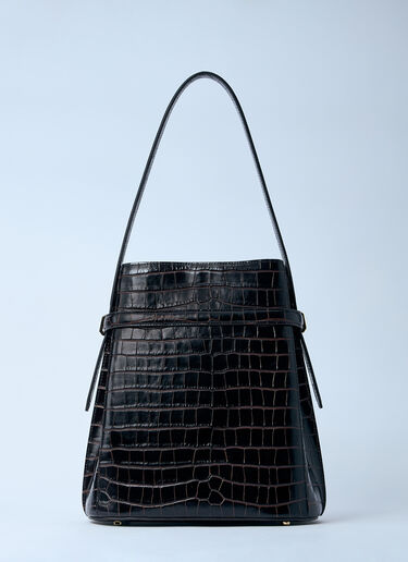 Croc-Embossed Leather Bucket Bag TOTEME Croc-Embossed Leather Bucket Bag Dark Brown tot0261027