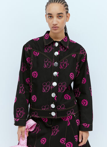 Mouse Flocked Denim Jacket Chopova Lowena Mouse Flocked Denim Jacket Black cho0254006