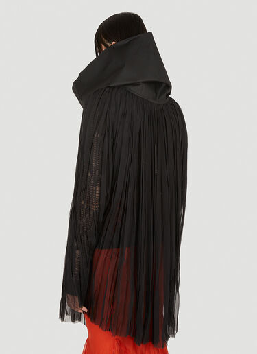 Rick Owens Oversized Collar Sheer Cape Black ric0248002