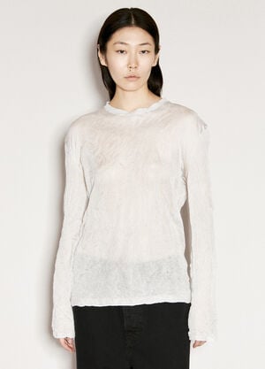 032C Facelift Wrinkled Long-Sleeve Top Black cee0356003