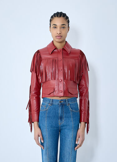 Chloé 流苏皮夹克 红色 chl0259019