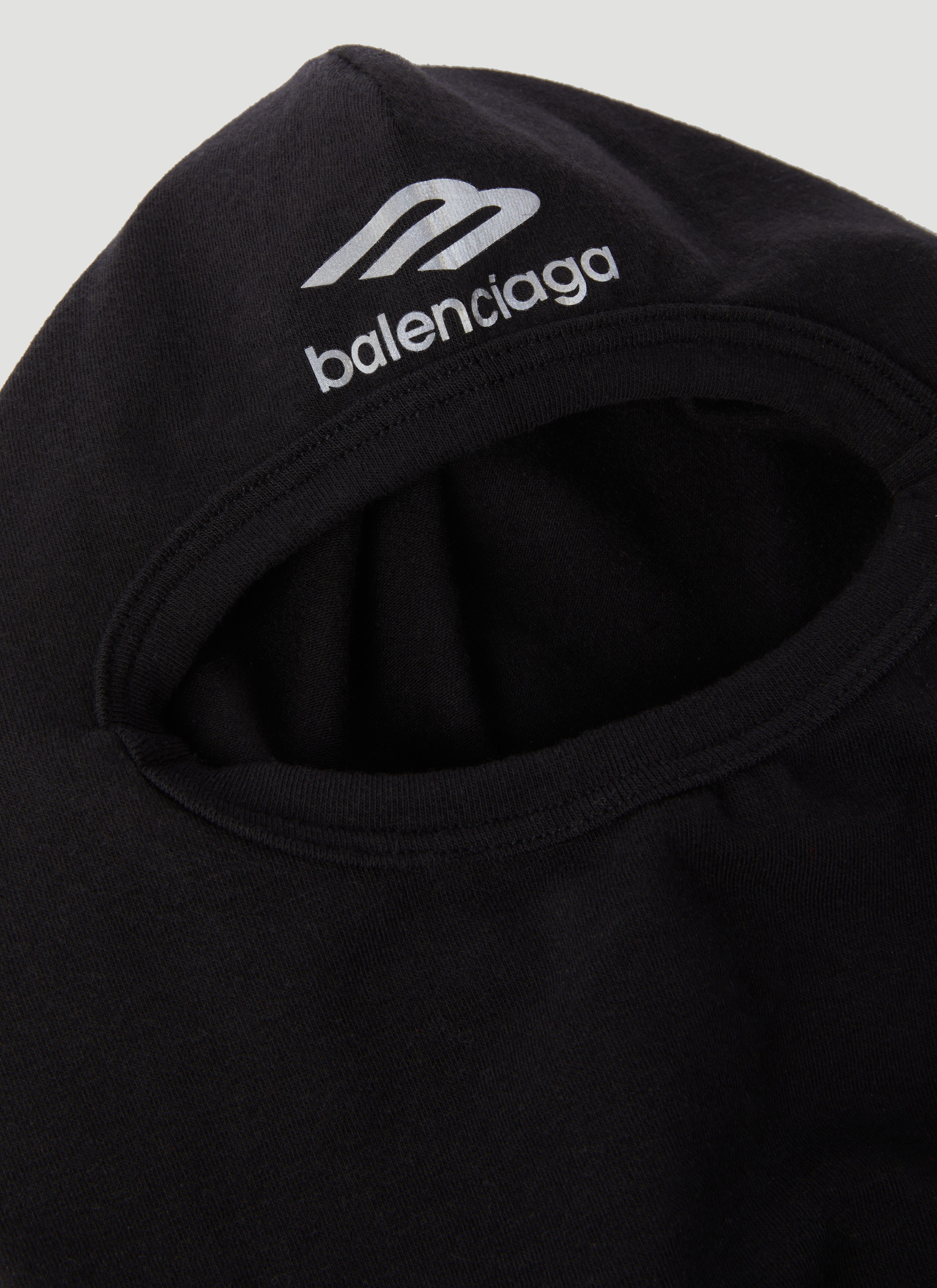 Balenciaga Logo Print Balaclava in Black fur Damen LN CC